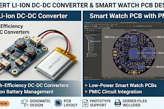 design li ion dc dc converter, low power smart watch pcb with pmic circuit
