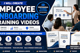 create employee onboarding training videos manuals and sops