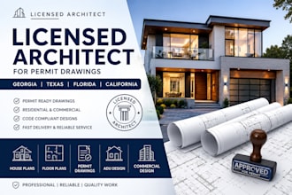 licensed architect for permit drawings georgia texas florida california