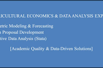 be agricultural economics and data analysis expert
