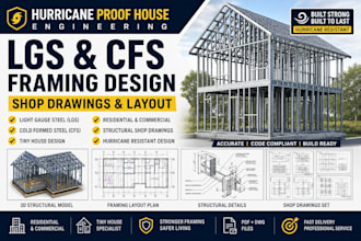 hurricane proof house eng lgs tiny house shop drawing cfs framing layout steel