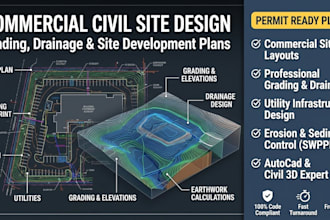 design commercial site development, grading, and drainage plan for permit