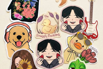 design cute custom stickers or sticker packs for you
