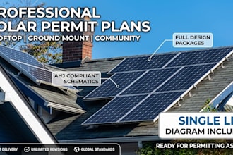 design community, rooftop, and ground mount solar permit plans and sld