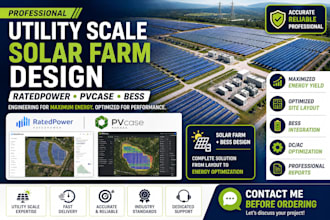 design utility scale solar farms and bess using ratedpower