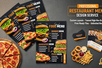 do food menu, restaurant menu, food flyer, digital menu, bar menu, cafe menu