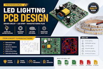 design led lighting pcb, driver circuit, led strip and manufacturing files