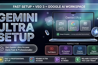 create a google ai ultra account with gemini, veo 3, flow and whisk for 30