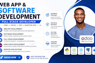 do web app, software development, full stack developer crm odoo erp desktop app