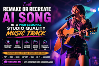 remake ai songs, beat, instrumental to professional studio quality music track