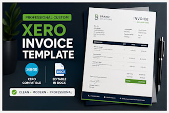 design professional custom xero invoice template and editable invoice in docx