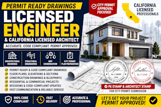 do permit ready drawing as licensed engineer in california licensed architect