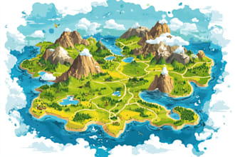 design a unique vector map, realistic or fantasy