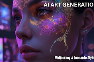 create professional ai art and creative designs using midjourney and leonardo