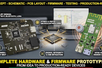 make hardware prototyping, schematic, pcb design, esp32, esp8266, stm32, arduino