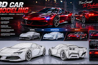 do 3d car modeling, car render, fivem car, vehicle modeling, automotive design