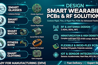 design smart wearable pcb, rf pcbfor glasses, rings, watch, bands and clothing