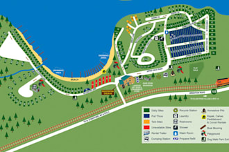 design rv parks and campgrounds and custom illustrated maps