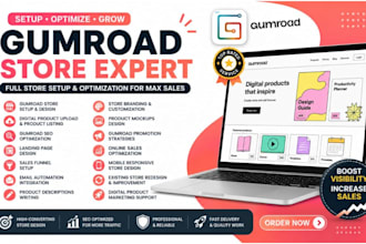 setup gumroad store, gumroad SEO, digital products, promotion and automation