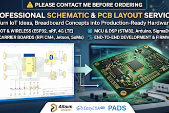 do pcb design, prototyping, production with firmware