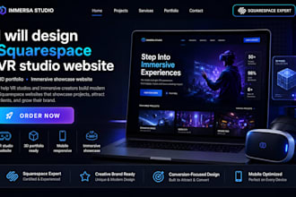design squarespace VR studio website 3d portfoiio immersive showcase website