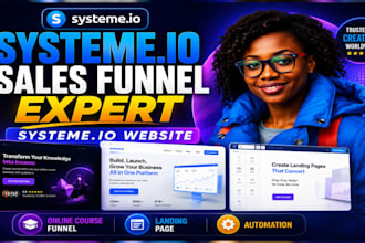 create systeme io sales funnel, systeme io online course funnel, landing page
