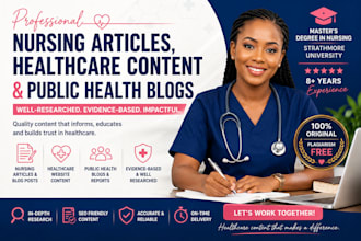 write nursing articles, healthcare content, and public health blogs