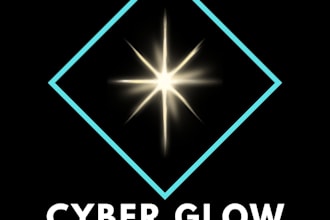 design futuristic y2k cyberpunk and neon glow logo