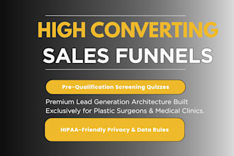 build hipaa compliant plastic surgery lead generation funnel in gohighlevel
