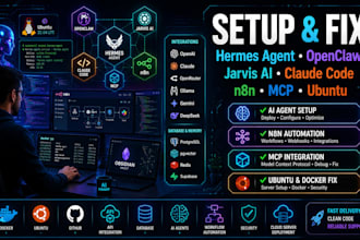 setup fix hermes agent openclaw jarvis ai claude code n8n mcp automation ubuntu