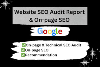 do website audit report and on page SEO
