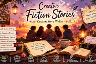 write creative fiction stories and plots and personalised fictional stories