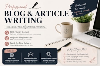 write blog post, captions, content and creative writing