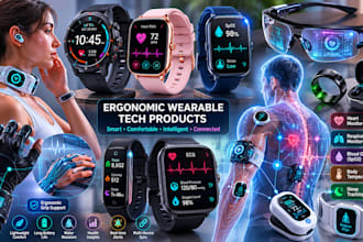 do design ergonomic wearable tech product, smartwatch, medical wearable concepts