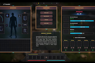 design stunning aaa quality 2d game ui ux, hud, and assets