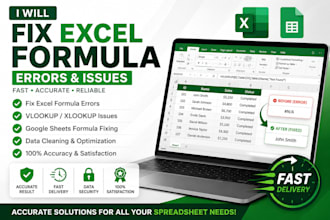 fix excel formula errors, vlookup, xlookup and google sheets