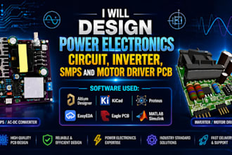 design power electronics circuit, inverter, smps and motor driver pcb