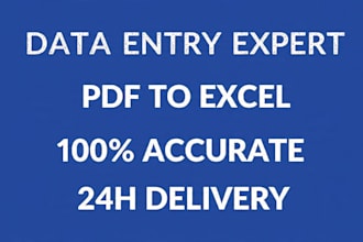 convert PDF to excel CSV with 100 accuracy fast delivery