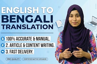 do professional english to bengali translation and article writings