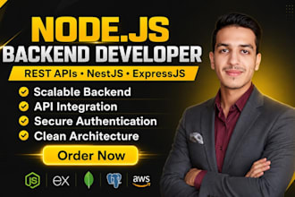 develop rest apis as backend developer using node js, nest js, and express js