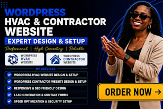 design wordpress hvac website, wordpress contractor website,