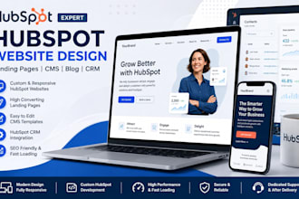 hubspot website, hubspot landing page, figma to hubspot and hubspot crm