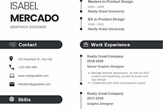 write a professional resume and CV for any job or industry
