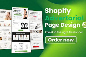 clone or design shopify advertorial and sales page with gempages shopify