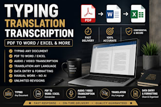 type handwritten notes or pdfs into word or excel
