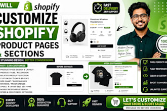 customize shopify product pages and store sections professionally