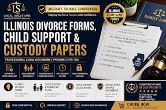 create illinois divorce forms, child support and custody papers
