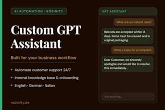 build a custom gpt assistant tailored to your business workflow