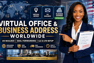 provide virtual office, company address worldwide, and US mailbox