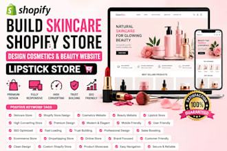 build skincare shopify store design cosmetics  beauty website lipstick store